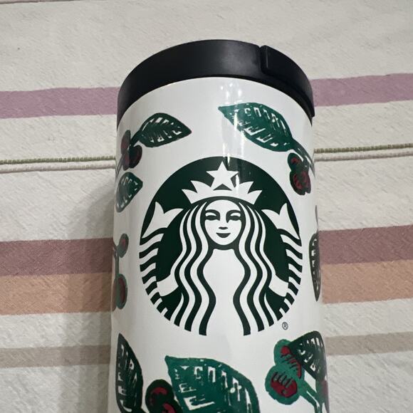 Starbucks 2016 Stainless 16 oz HOLLY BERRY Christmas Holiday Travel Mug Tumbler - Picture 3 of 6